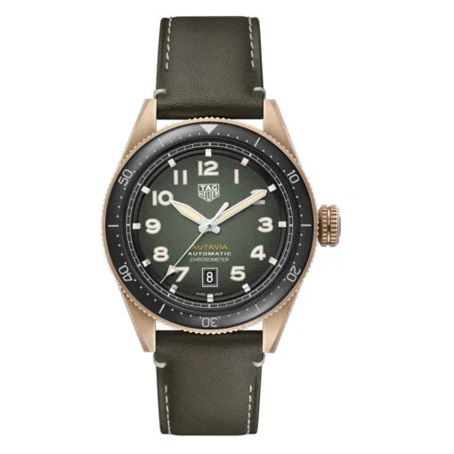 Tag Heuer Wbe5190.Fc8268 Autavia Calibre 5 Bronze Green Dial Watch
