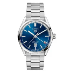 TAG Heuer WBN201A.BA0640 Carrera Calibre 7 Twin Time Stainless Steel Blue Dial Watch