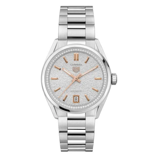 Tag Heuer Wbn231B.ba0001 Carrera Date 36 Stainless Steel Silver - Diamond Dial Watch