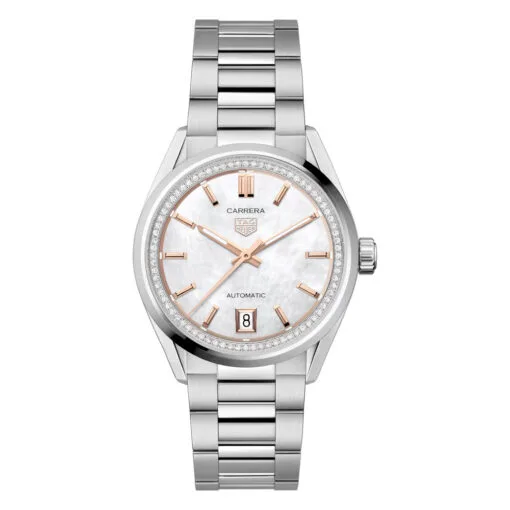 Tag Heuer Wbn231C.ba0001 Carrera Date 36 Stainless Steel Mother-Of-Pearl - Diamond Dial Watch