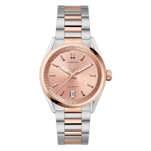 Tag Heuer Wbn2350.Bd0000 Carrera Date 36 Stainless Steel - Rose Gold Rose Dial Watch