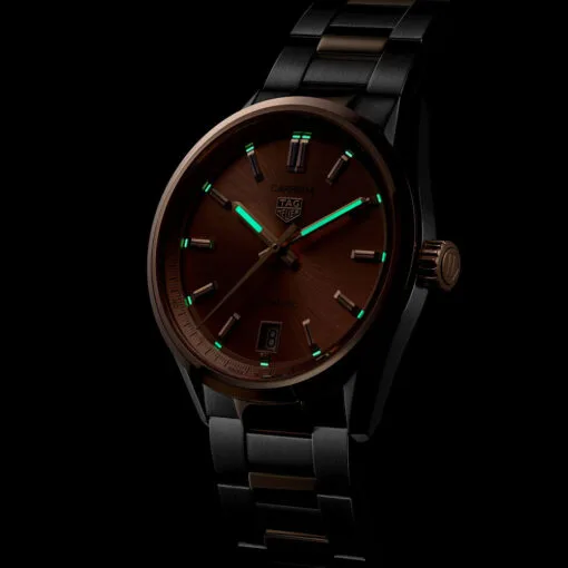 Tag Heuer Wbn2350.Bd0000 Carrera Date 36 Stainless Steel - Rose Gold Rose Dial Watch - Image 3