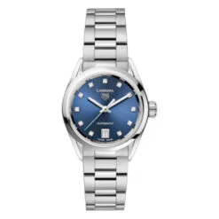 TAG Heuer WBN2413.BA0621 Carrera Date Automatic 29 Stainless Steel Blue - Diamond Dial Watch