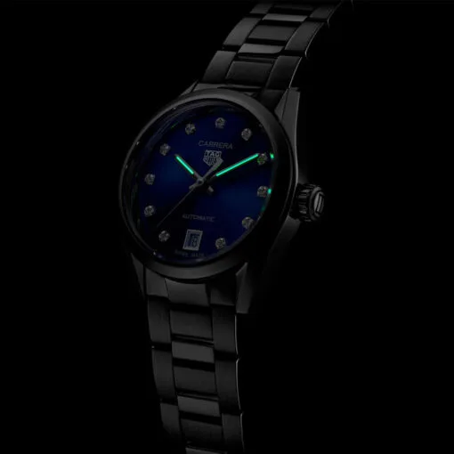 Tag Heuer Wbn2413.Ba0621 Carrera Date Automatic 29 Stainless Steel Blue - Diamond Dial Watch - Image 3