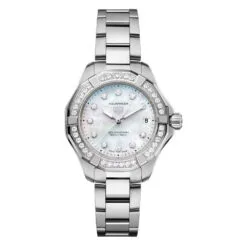 TAG Heuer WBP1314.BA0005 Aquaracer Professional 200 Solargraph 34 Stainless Steel - Diamond Mother-of-Pearl Dial Watch