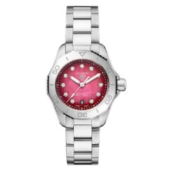 TAG Heuer WBP2414.BA0622 Aquaracer Professional 200 Automatic 30 Stainless Steel Red Mother-of-Pearl Dial Watch