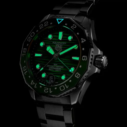 Tag Heuer Wbp5115.Ba0013 Aquaracer Professional 300 Gmt 42 Stainless Steel Green Dial Watch - Image 2