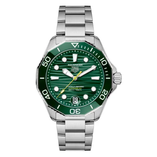 Tag Heuer Wbp5116.Ba0013 Aquaracer Professional 300 42 Stainless Steel Green Dial Watch