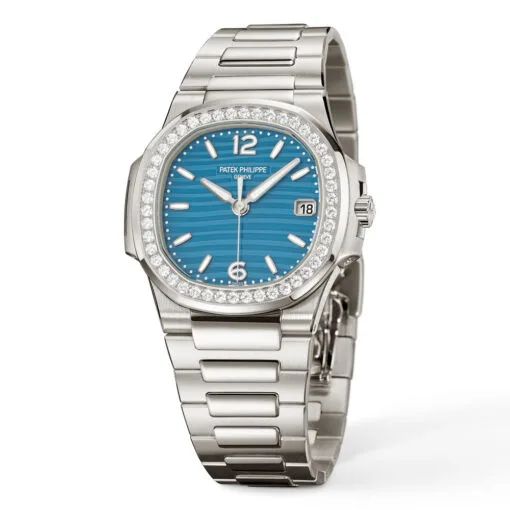 Patek Philippe 7010/1G-013 Nautilus Blue Dial 18K White Gold Diamond Bezel Ladies Watch - Image 6