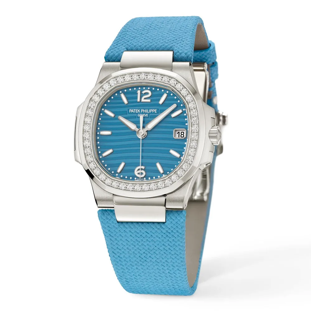 Patek Philippe 7010G-013 Nautilus Blue Dial 18K White Gold Diamond Bezel Ladies Watch - Image 2