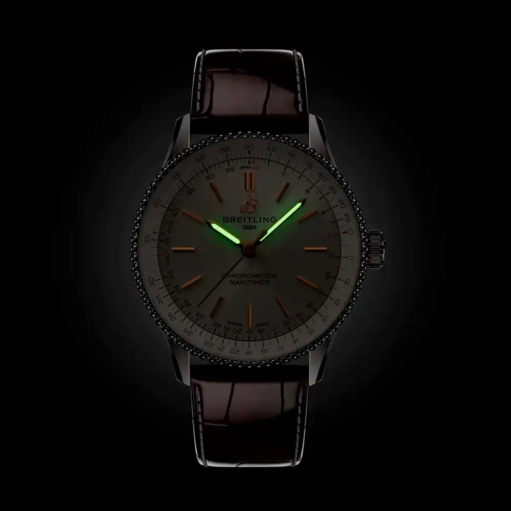 Breitling A17327211G1P1 Navitimer Automatic 36 Stainless Steel Alligator Silver Dial Watch - Image 3