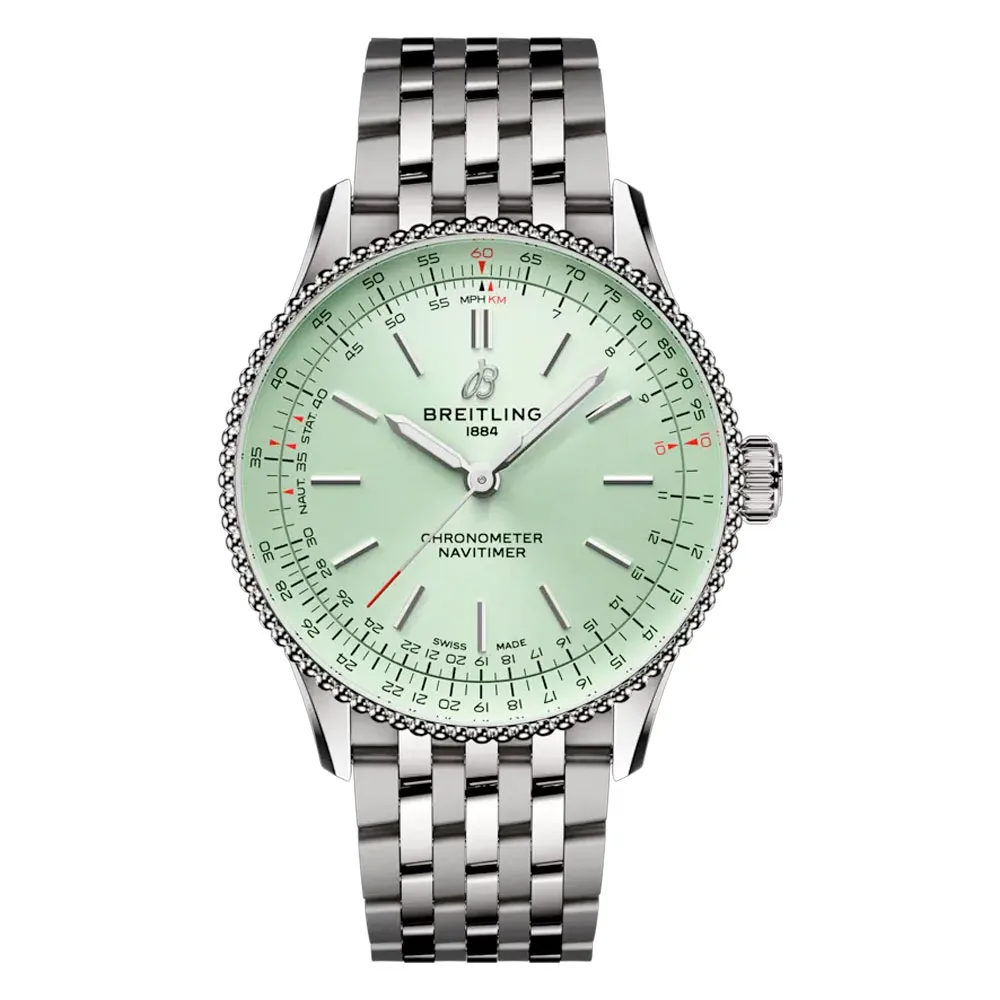 Breitling A17327361L1A1 Navitimer Automatic 36 Stainless Steel Mint Green Dial Watch
