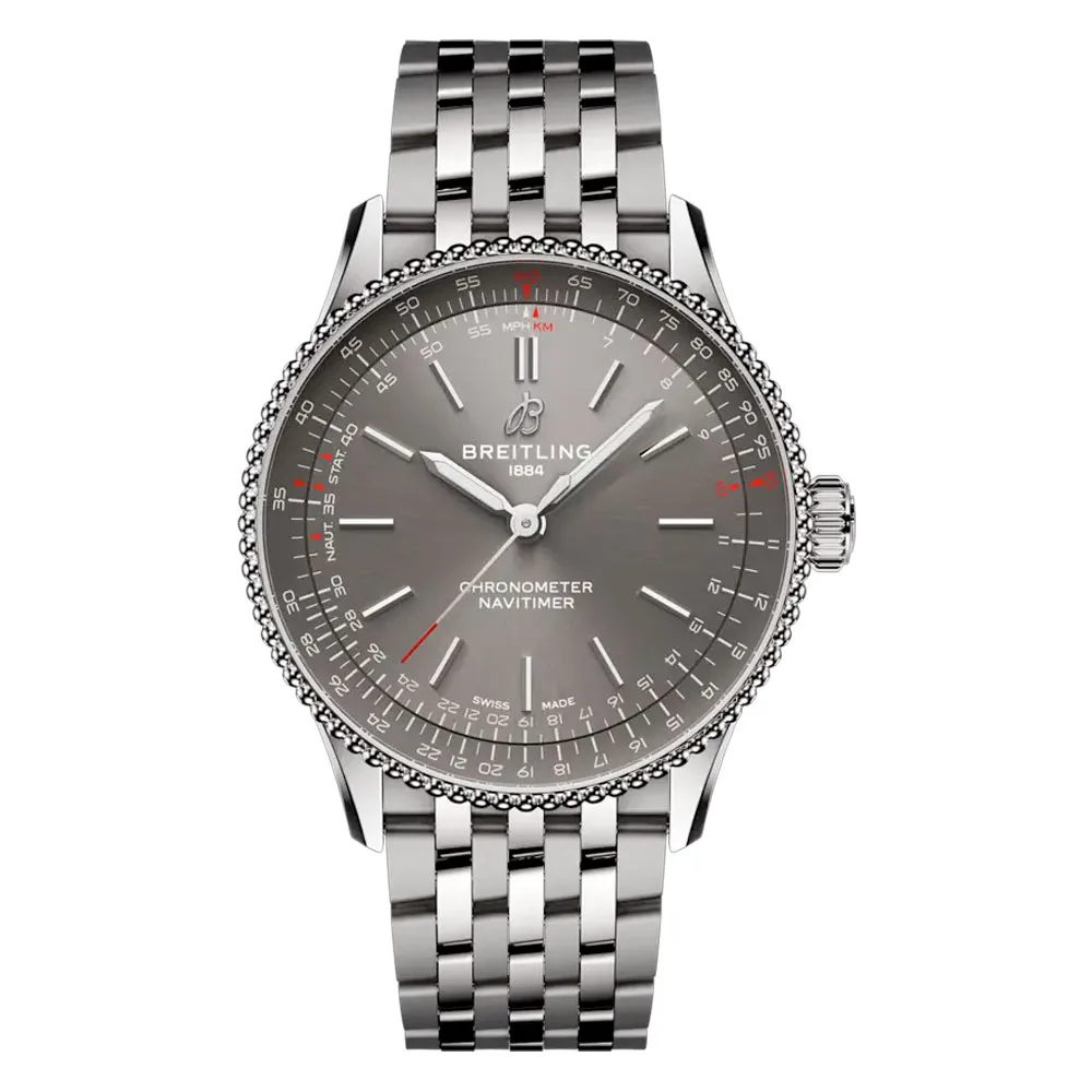 Breitling A17327381B1A1 Navitimer Automatic 36 Stainless Steel Grey Dial Watch