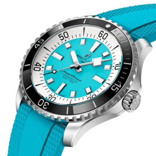 Breitling A17376211L2S2 Superocean Automatic 44 Stainless Steel Turquoise Dial Watch - Image 2