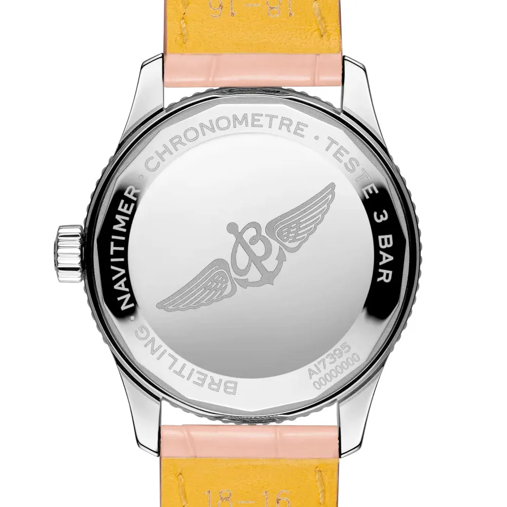 Breitling A17395211A1P3 Navitimer 35 Automatic Stainless Steel Alligator Mother-Of-Pearl Dial Watch - Image 3