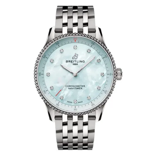 Breitling A77320171C1A1 Navitimer Quartz 32 Stainless Steel Blue Mother-Of-Pearl Dial Watch