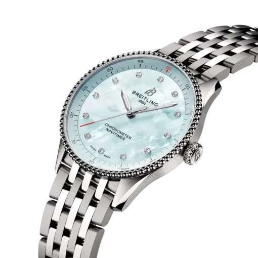 Breitling A77320171C1A1 Navitimer Quartz 32 Stainless Steel Blue Mother-Of-Pearl Dial Watch - Image 2