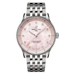 Breitling A77320D91K1A1 Navitimer Quartz 32 Stainless Steel Pink Mother-of-Pearl Dial Watch