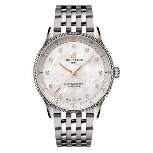 Breitling A77320E61A2A1 Navitimer Quartz 32 Stainless Steel Mother-Of-Pearl Dial Watch