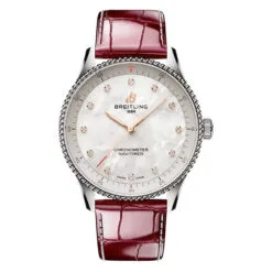 Breitling A77320E61A2P2 Navitimer Quartz 32 Stainless Steel Alligator Mother-of-Pearl Dial Watch