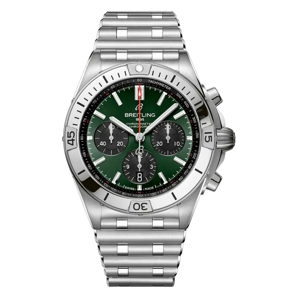 Breitling Ab0134101L2A1 Chronomat B01 42 Stainless Steel Green Dial Watch