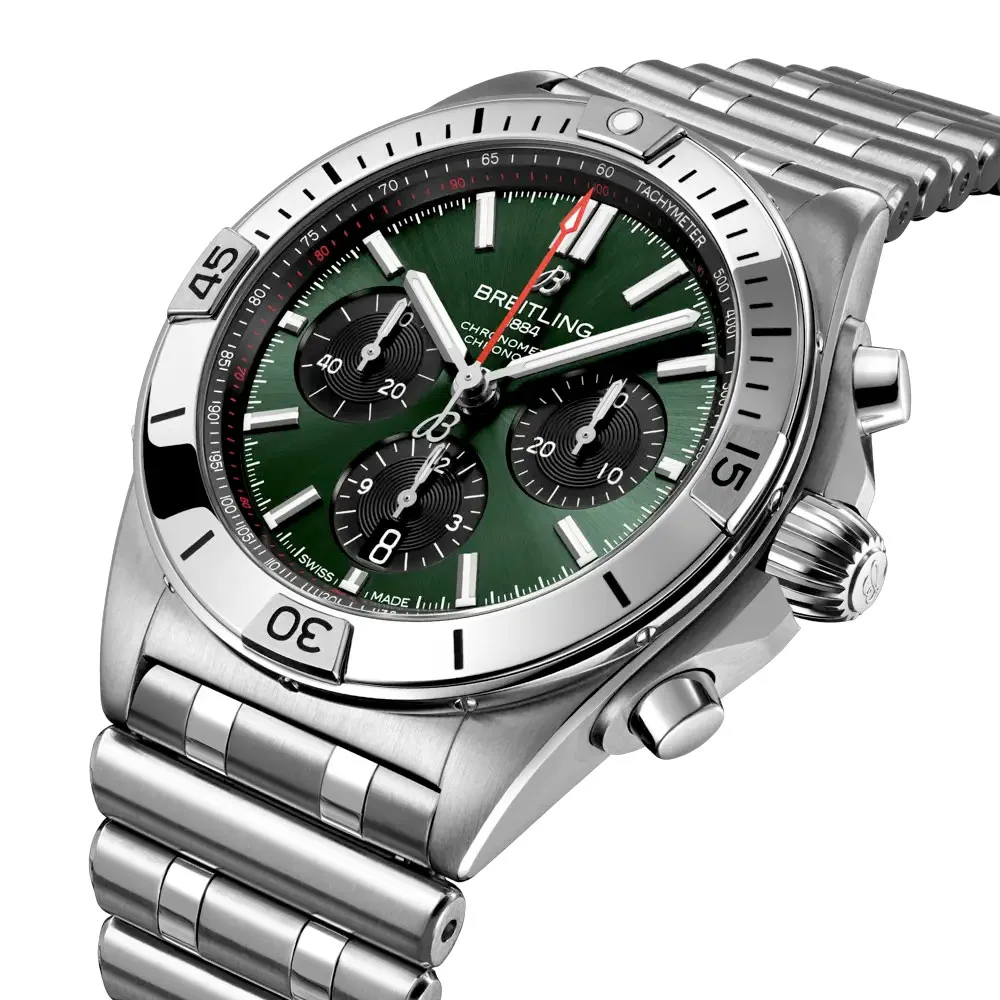 Breitling Ab0134101L2A1 Chronomat B01 42 Stainless Steel Green Dial Watch - Image 3