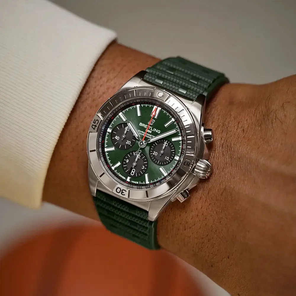 Breitling Ab0134101L2S1 Chronomat B01 42 Stainless Steel Green Dial Watch - Image 3
