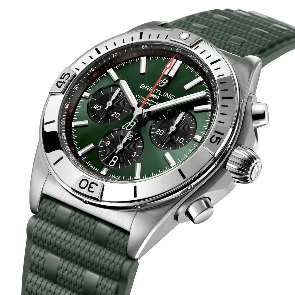 Breitling Ab0134101L2S1 Chronomat B01 42 Stainless Steel Green Dial Watch - Image 2