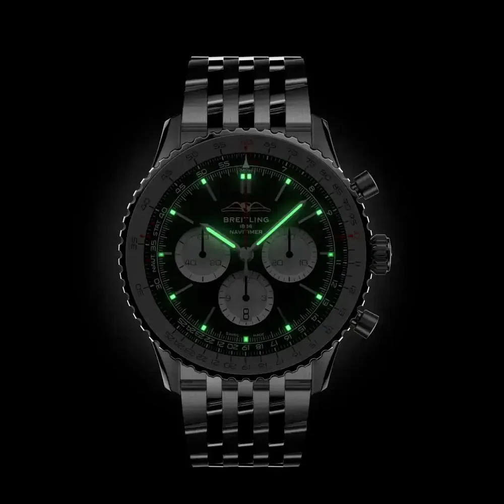 Breitling Ab0137211B1A1 Navitimer B01 Chronograph 46 Stainless Steel Black Dial Watch - Image 3