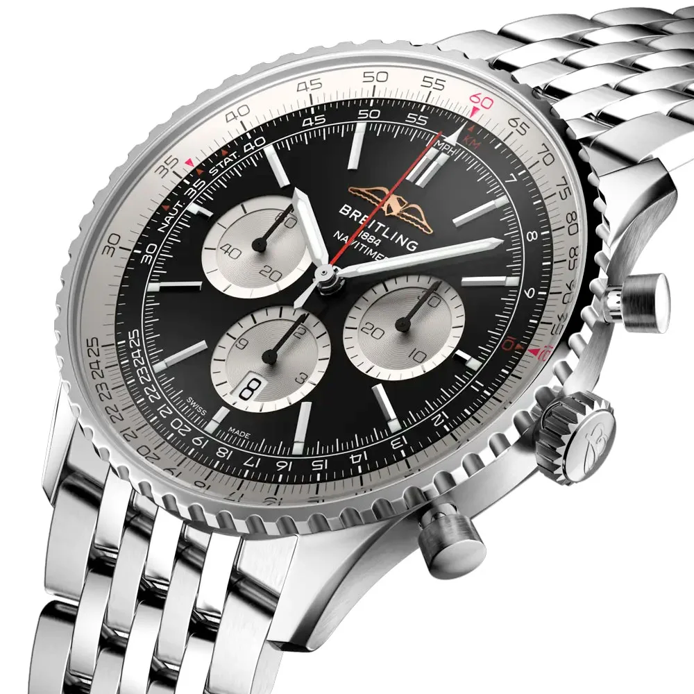 Breitling Ab0137211B1A1 Navitimer B01 Chronograph 46 Stainless Steel Black Dial Watch - Image 2