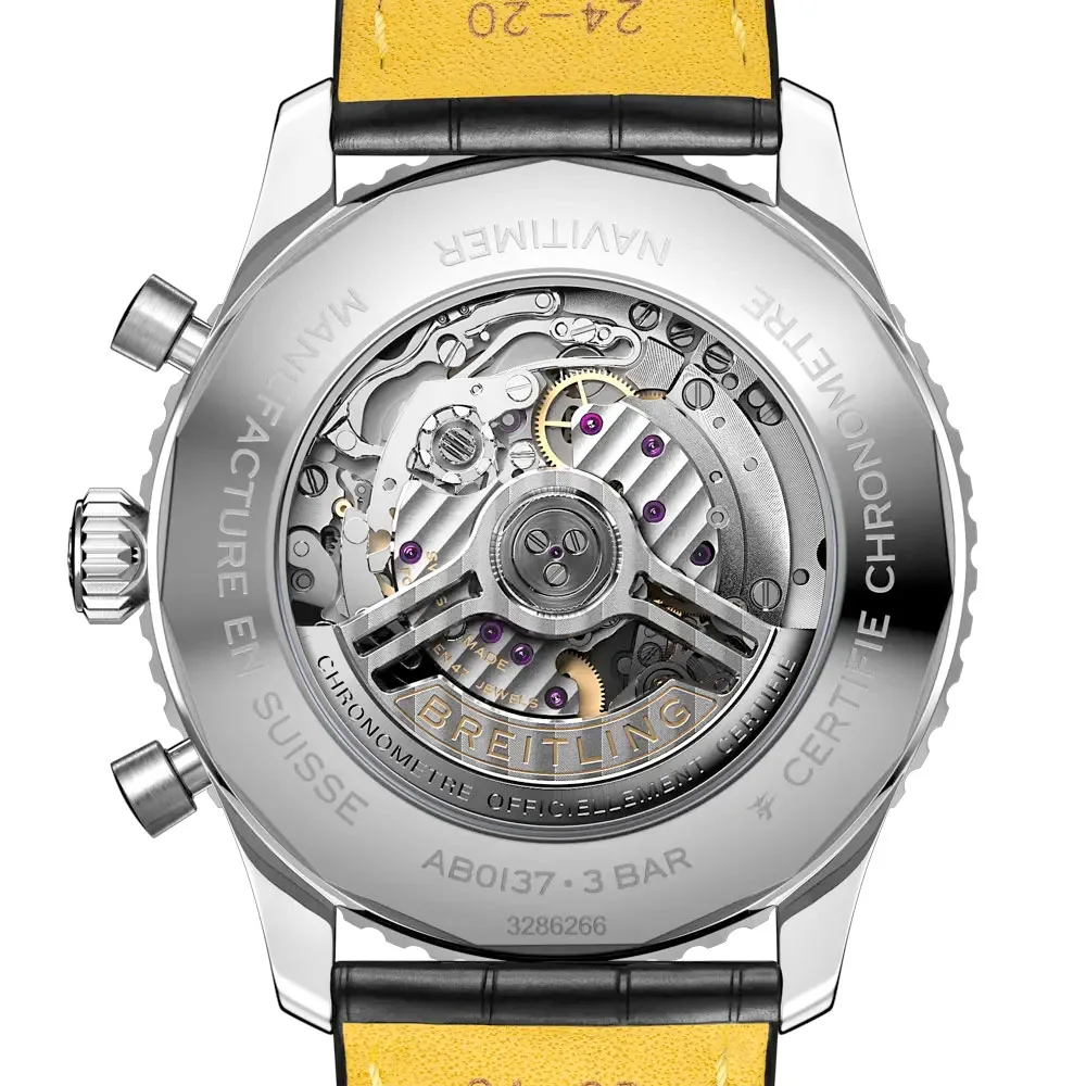 Breitling Ab0137211B1P1 Navitimer B01 Chronograph 46 Stainless Steel Alligator Black Dial Watch - Image 2