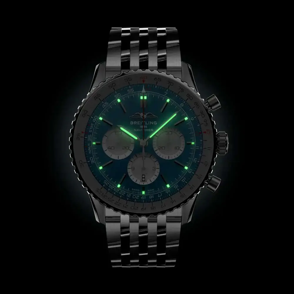 Breitling Ab0137211C1A1 Navitimer B01 Chronograph 46 Stainless Steel Blue Dial Watch - Image 3