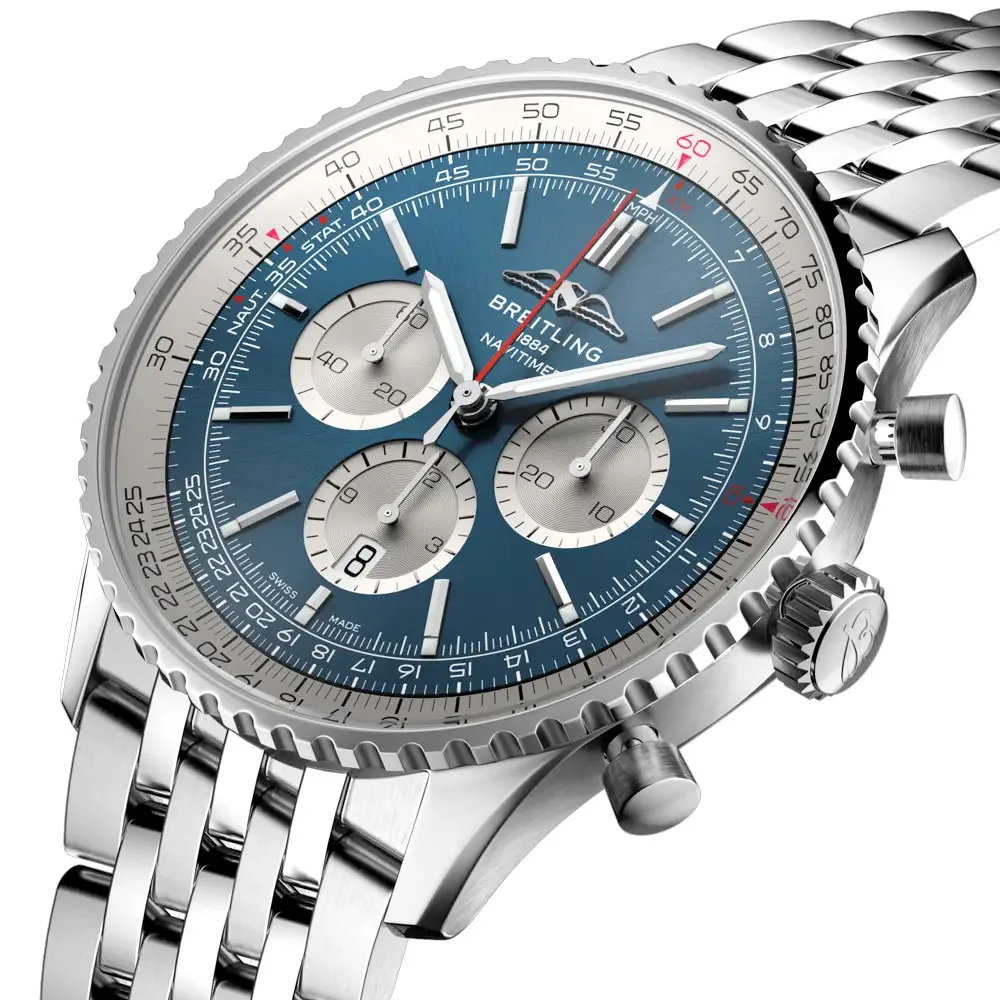 Breitling Ab0137211C1A1 Navitimer B01 Chronograph 46 Stainless Steel Blue Dial Watch - Image 2