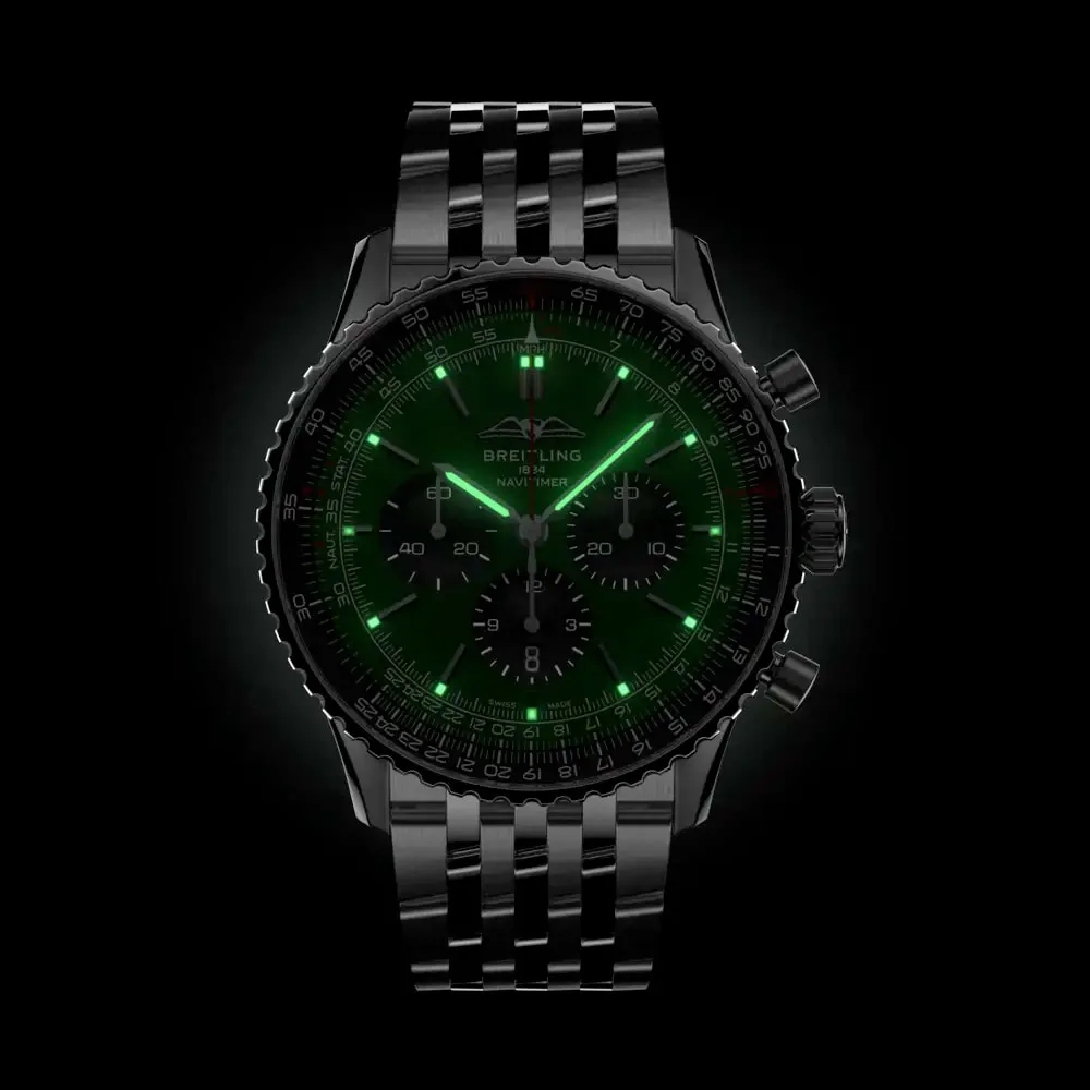 Breitling Ab0137241L1A1 Navitimer B01 Chronograph 46 Stainless Steel Green Dial Watch - Image 3