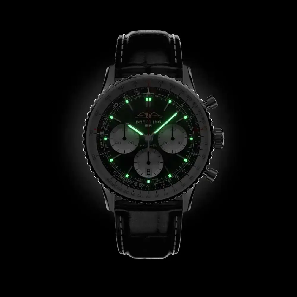 Breitling Ab0138211B1P1 Navitimer B01 Chronograph 43 Stainless Steel Alligator Black Dial Watch - Image 3