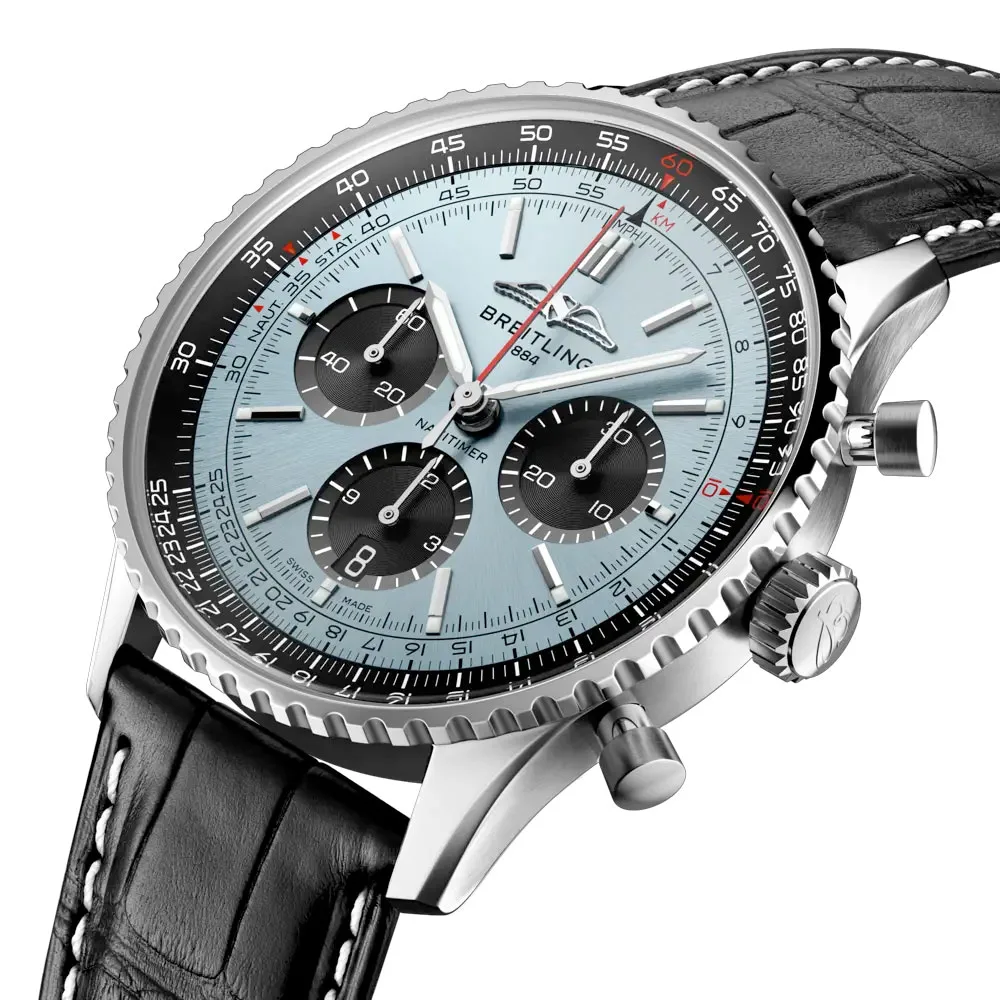 Breitling Ab0138241C1P1 Navitimer B01 Chronograph 43 Stainless Steel Alligator Ice Blue Dial Watch - Image 2