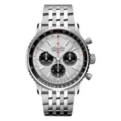 Breitling AB0138241G1A1 Navitimer B01 Chronograph 43 Stainless Steel Silver Dial Watch