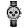 Breitling Ab0138241G1P1 Navitimer B01 Chronograph 43 Stainless Steel Alligator Silver Dial Watch