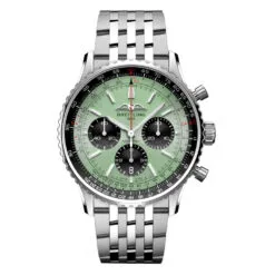 Breitling AB0138241L1A1 Navitimer B01 Chronograph 43 Stainless Steel Mint Green Dial Watch