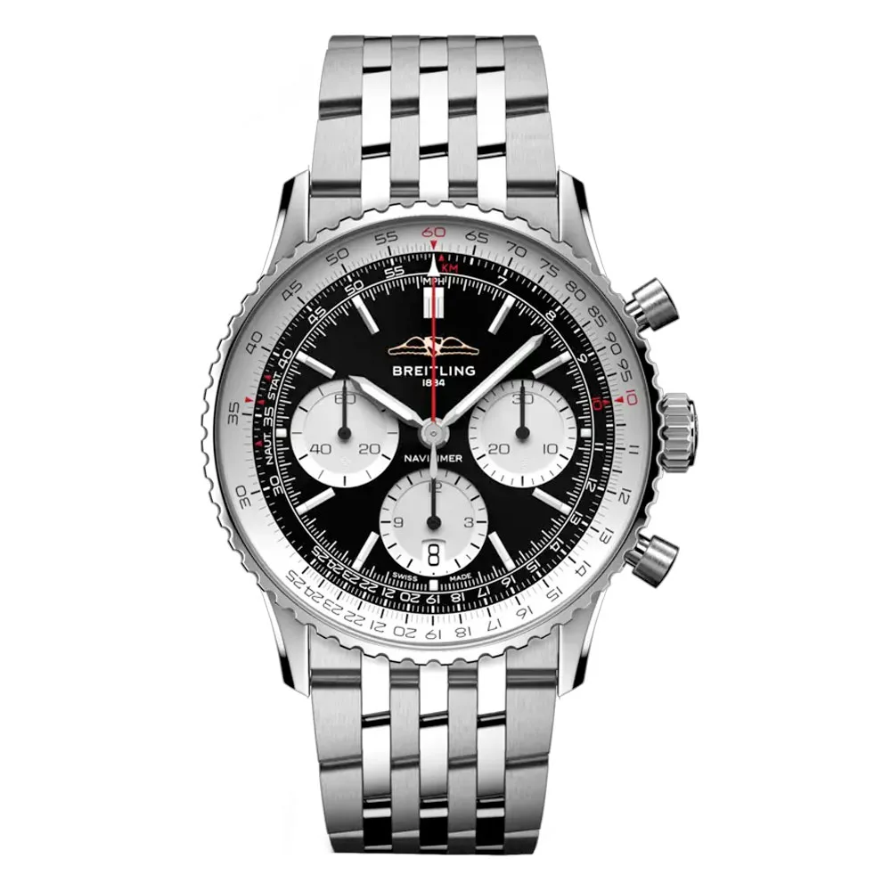 Breitling Ab0139211B1A1 Navitimer B01 Chronograph 41 Stainless Steel Black Dial Watch