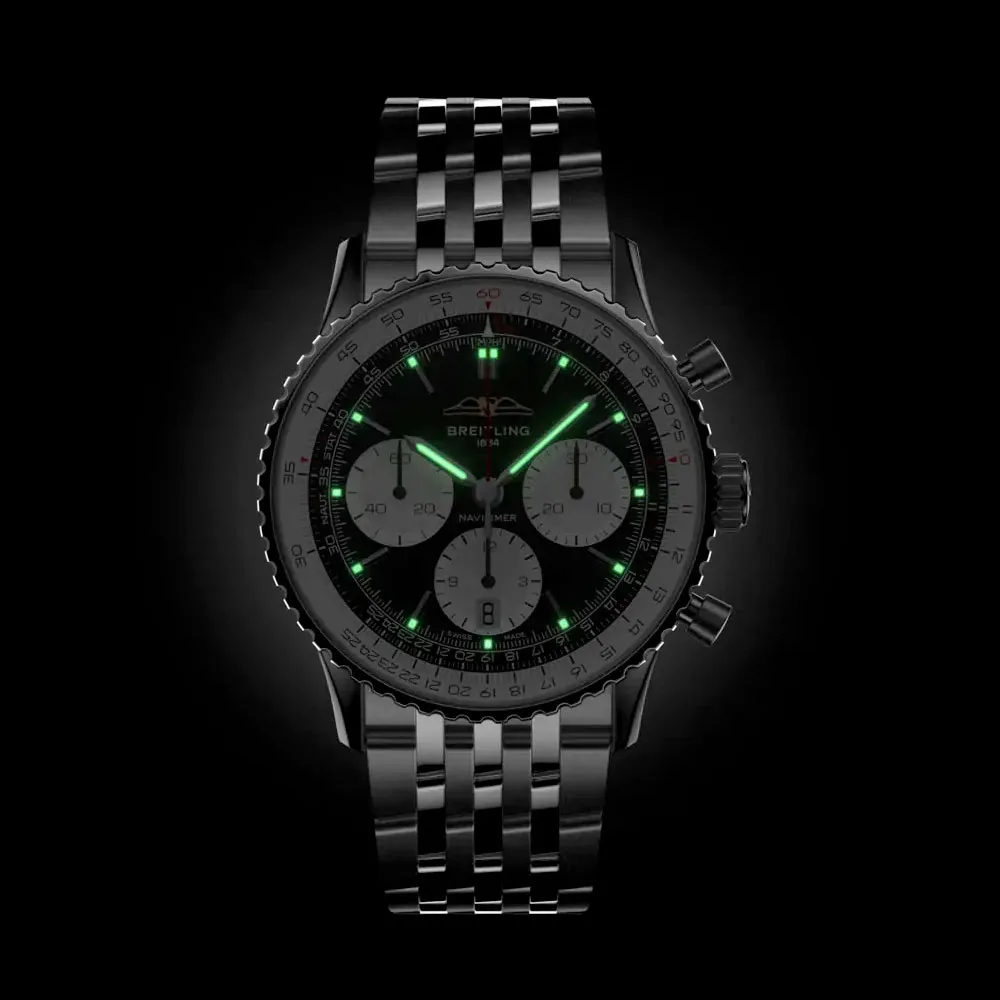 Breitling Ab0139211B1A1 Navitimer B01 Chronograph 41 Stainless Steel Black Dial Watch - Image 3