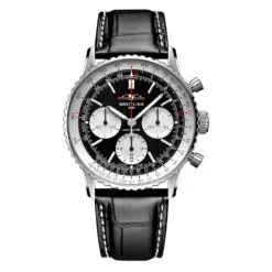 Breitling AB0139211B1P1 Navitimer B01 Chronograph 41 Stainless Steel Alligator Black Dial Watch