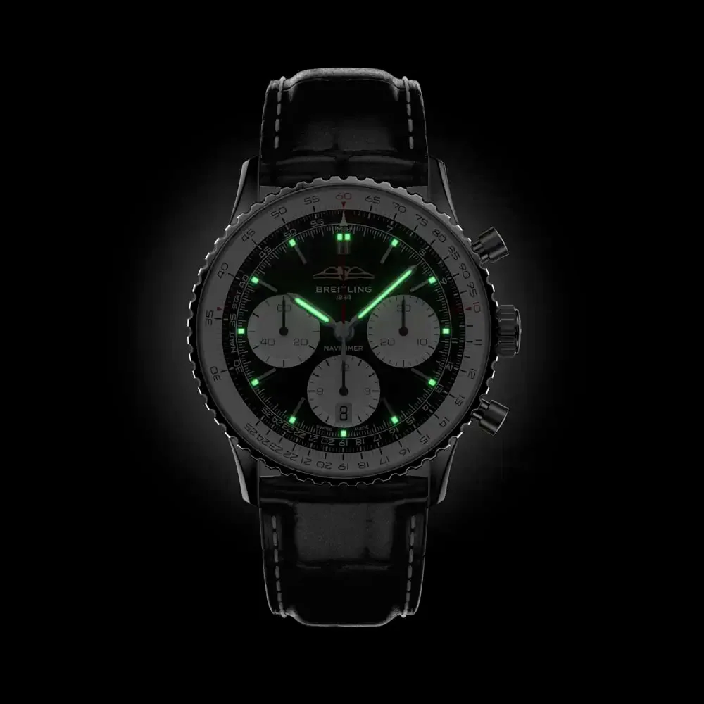 Breitling Ab0139211B1P1 Navitimer B01 Chronograph 41 Stainless Steel Alligator Black Dial Watch - Image 3