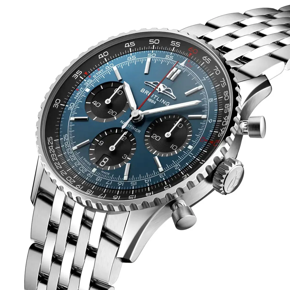 Breitling Ab0139241C1A1 Navitimer B01 Chronograph 41 Stainless Steel Blue Dial Watch - Image 3