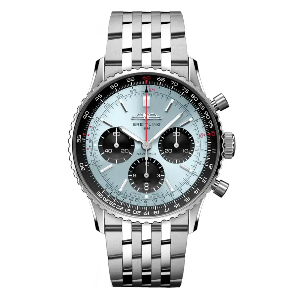 Breitling Ab0139241C2A1 Navitimer B01 Chronograph 41 Stainless Steel Ice Blue Dial Watch