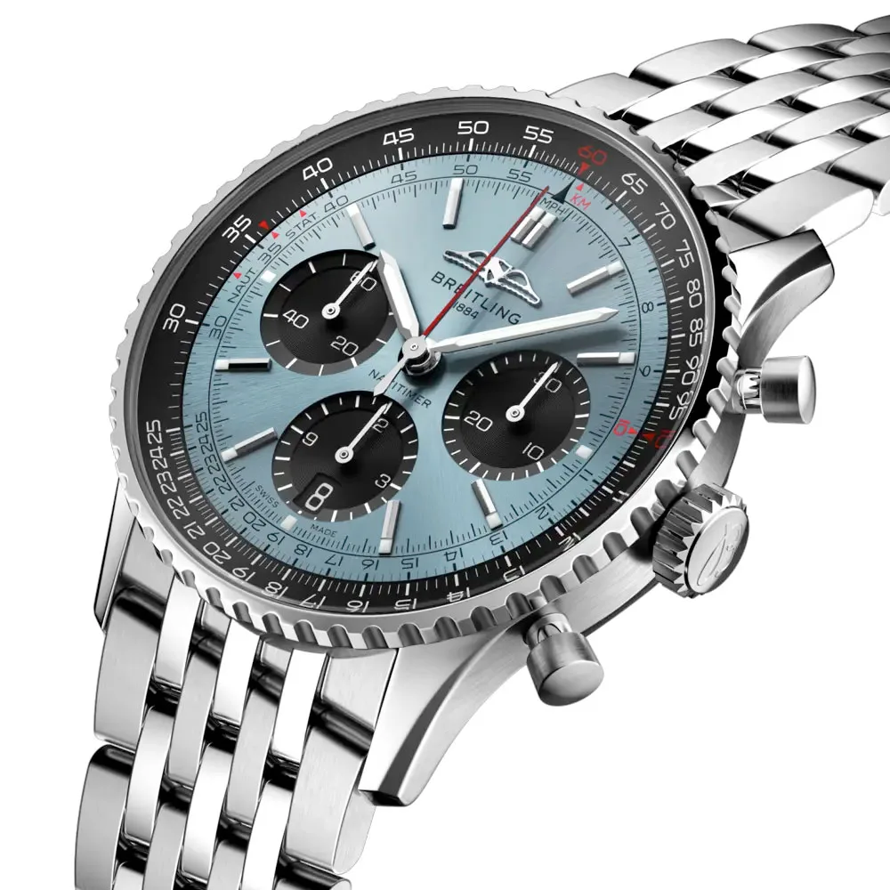 Breitling Ab0139241C2A1 Navitimer B01 Chronograph 41 Stainless Steel Ice Blue Dial Watch - Image 3