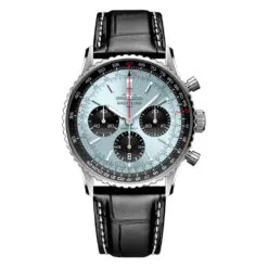 Breitling AB0139241C2P1 Navitimer B01 Chronograph 41 Stainless Steel Alligator Ice Blue Dial Watch