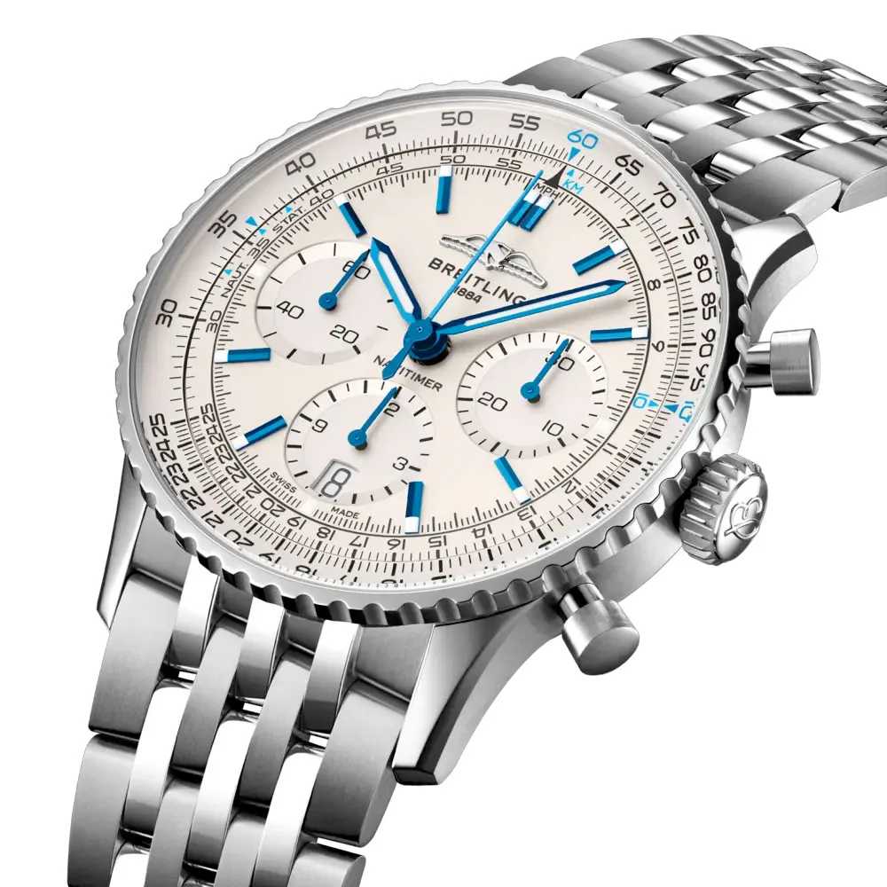 Breitling Ab0139A71G1A1 Navitimer B01 Chronograph 41 Stainless Steel White - Boutique Dial Watch - Image 3