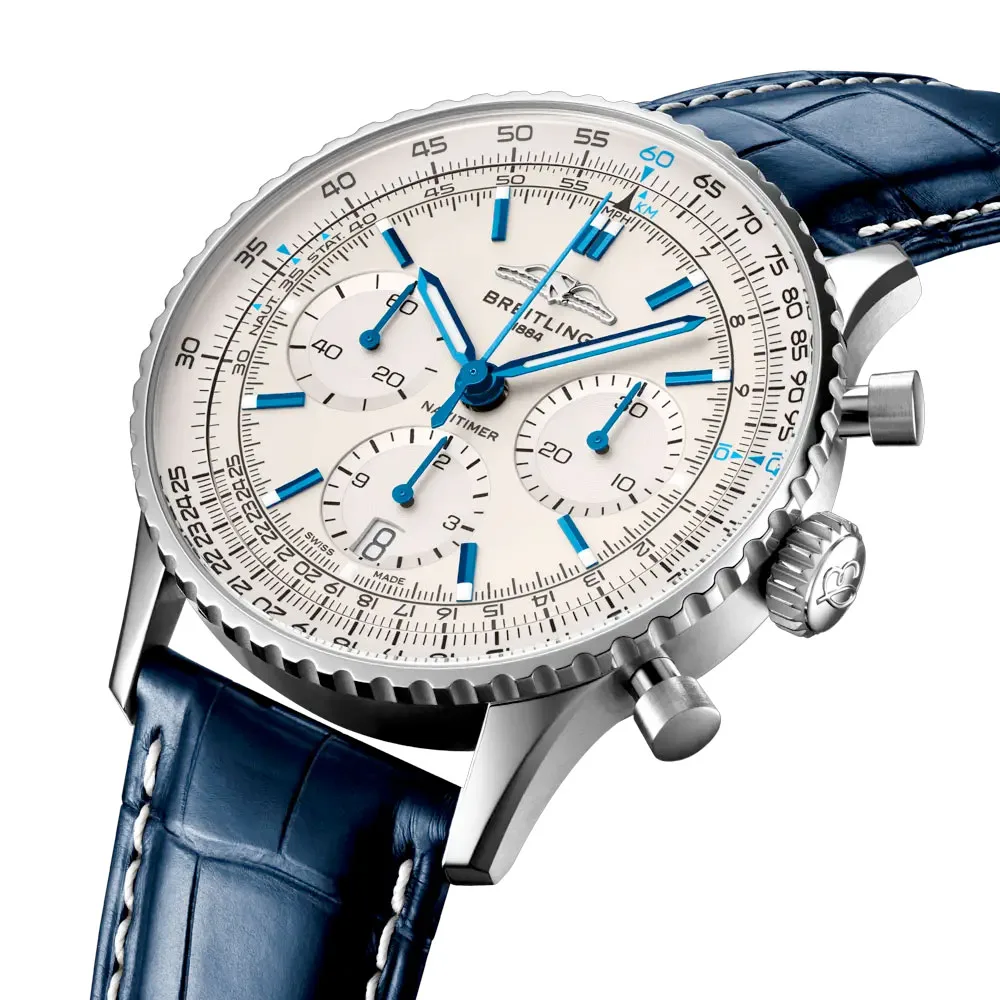 Breitling Ab0139A71G1P1 Navitimer B01 Chronograph 41 Stainless Steel Alligator White - Boutique Dial Watch - Image 3