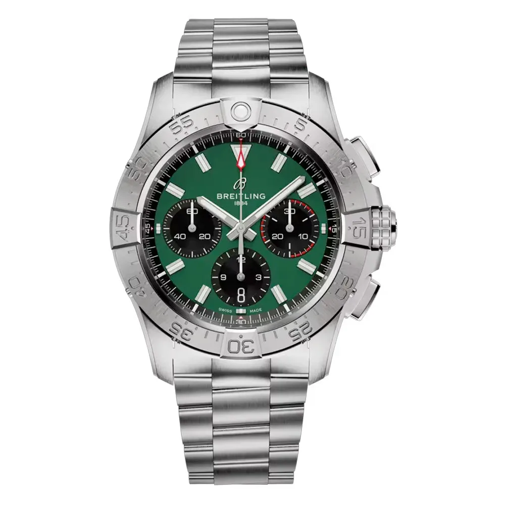 Breitling Ab0146101L1A1 Avenger B01 Chronograph 42 Stainless Steel Green Dial Watch